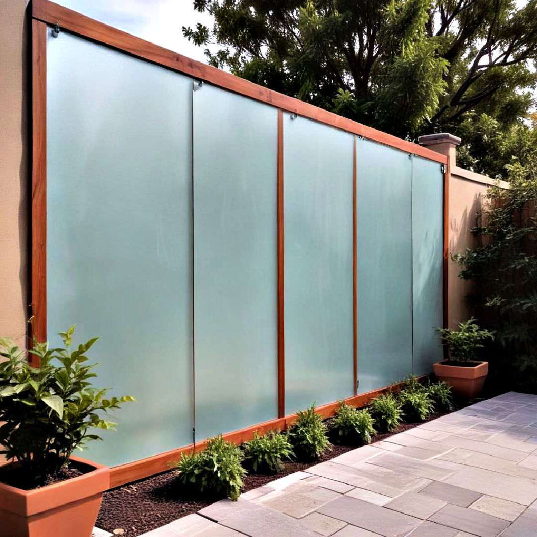 glass panels as outdoor privacy screen - 30 Outdoor Privacy Screen Ideas