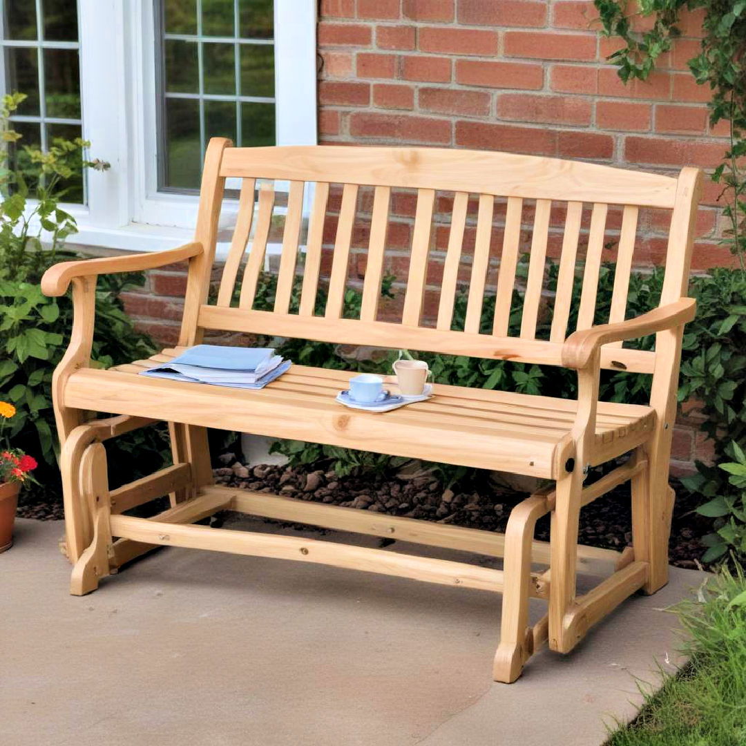 glider bench for outdoor seating - 40 Outdoor Seating Ideas