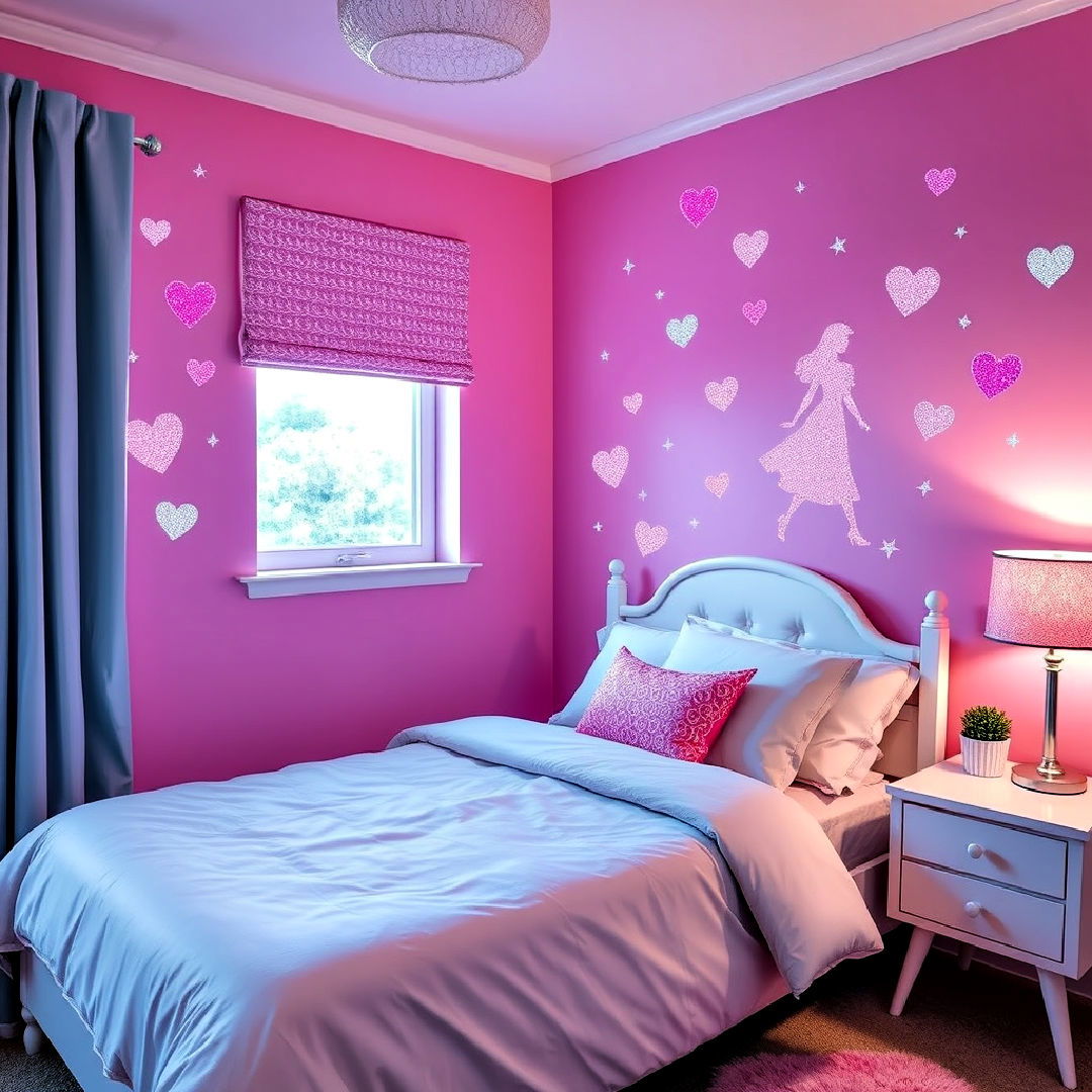 glittery wall decals for barbie room - 25 Barbie Room Ideas