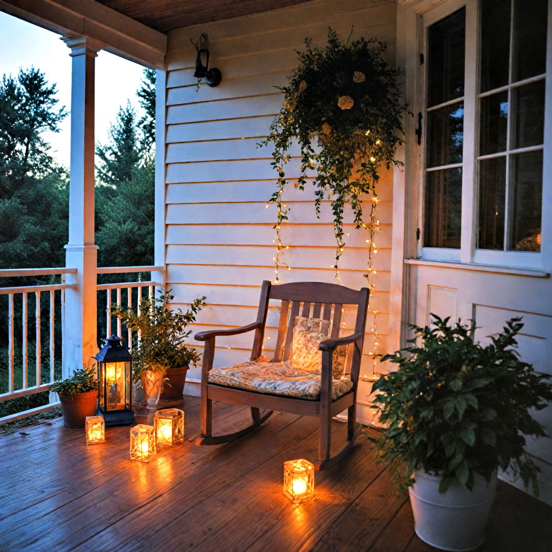 glow your porch with decorative lighting - 40 Front Porch Ideas