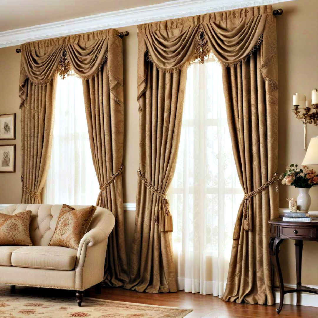 go for elegant drapes - 25 Traditional Living Room Ideas