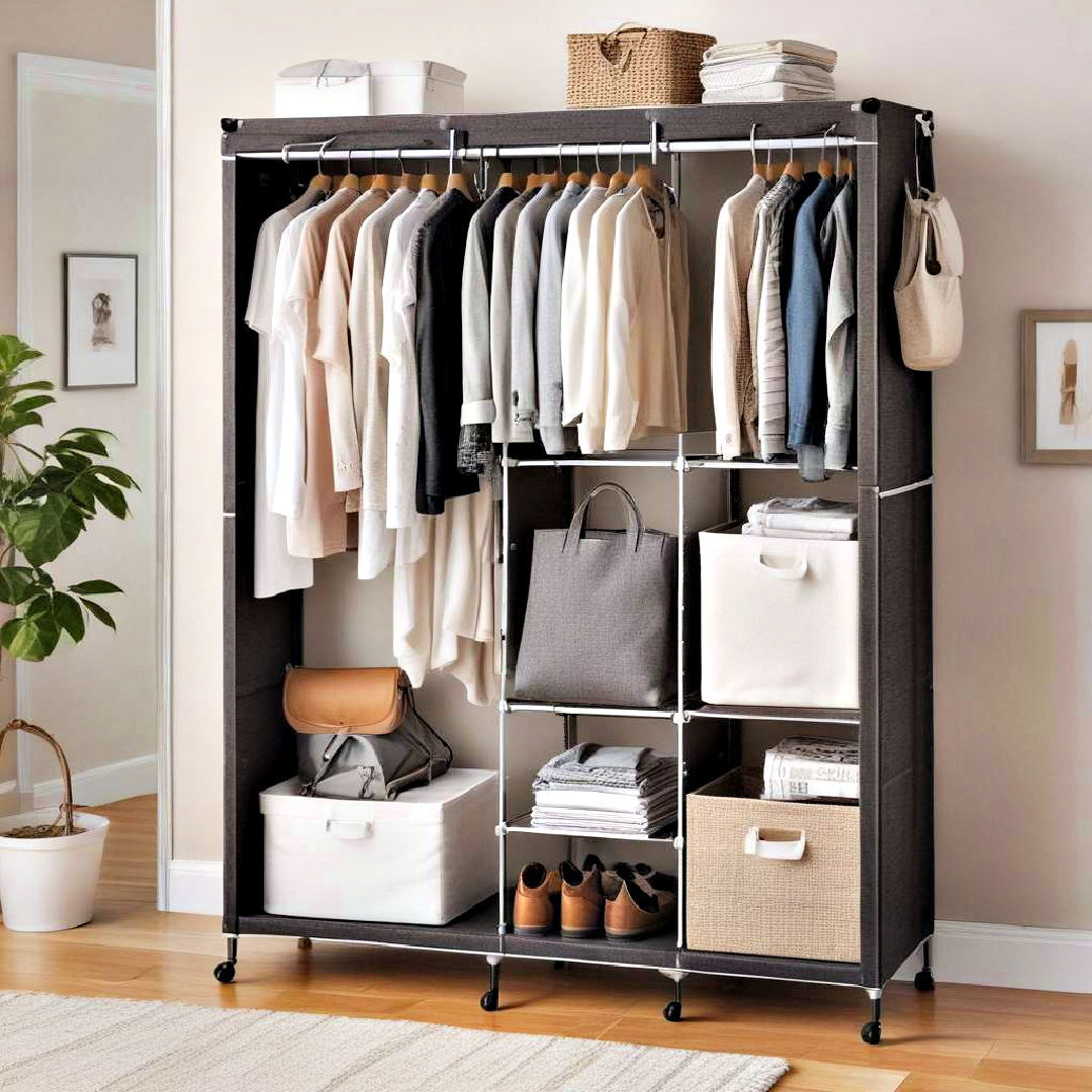 go for portable closet system - 30 Small Apartment Storage Ideas
