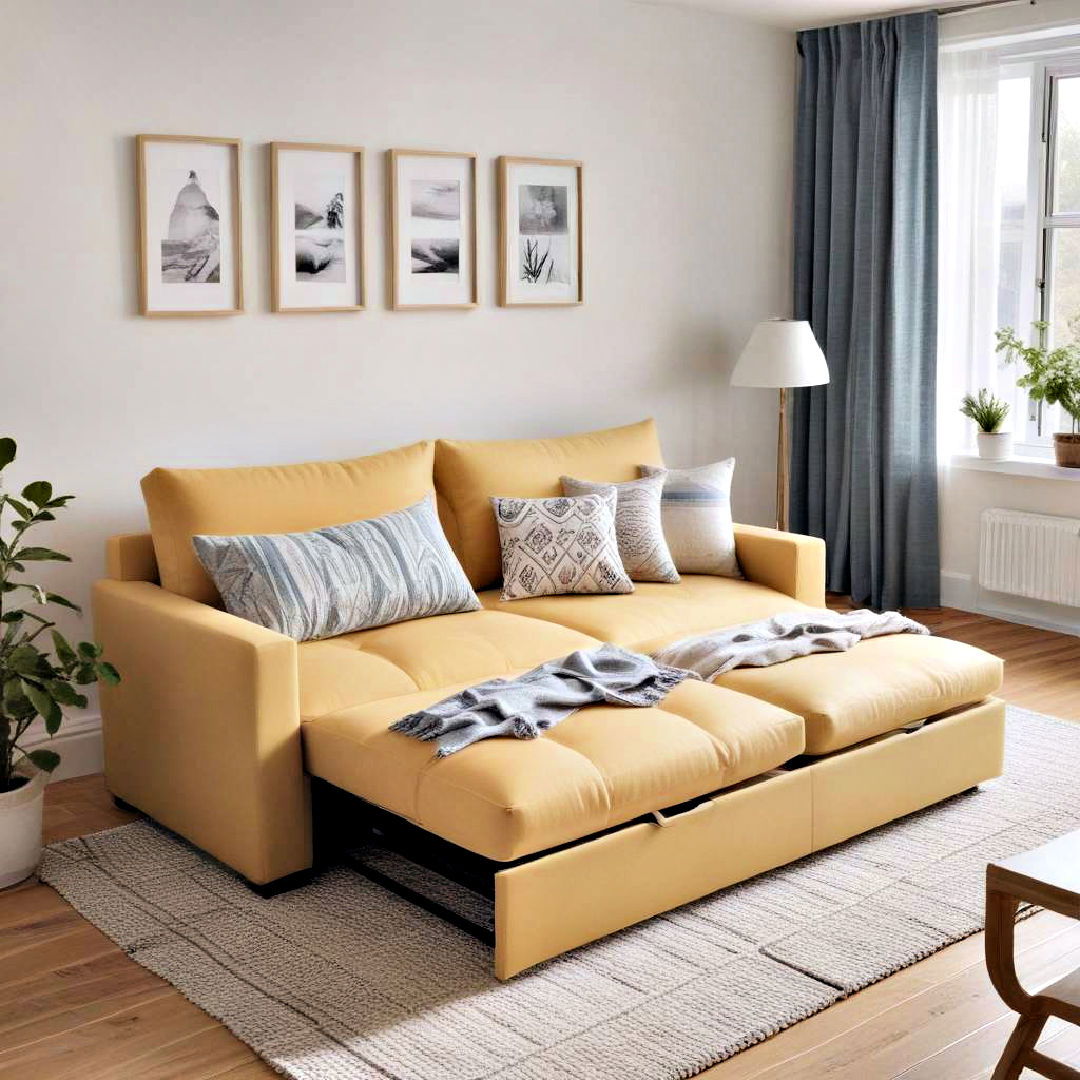 go for sofa cum bed - 40 Small Living Room Ideas