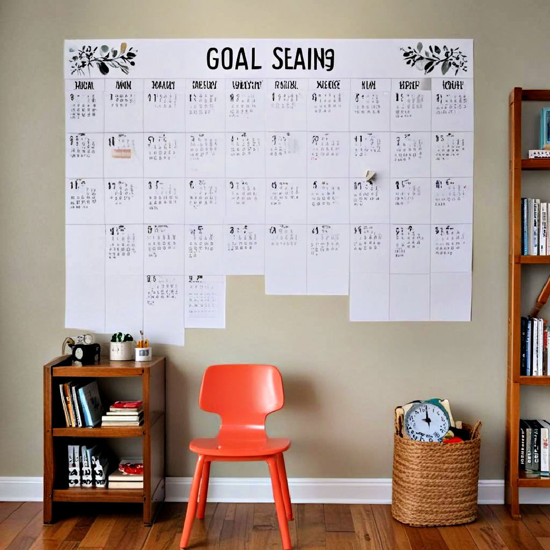 goal setting wall for homeschool room - 25 Homeschool Room Ideas