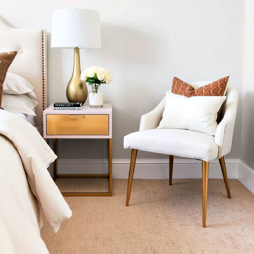 gold accented furniture - 25 Gold Bedroom Ideas