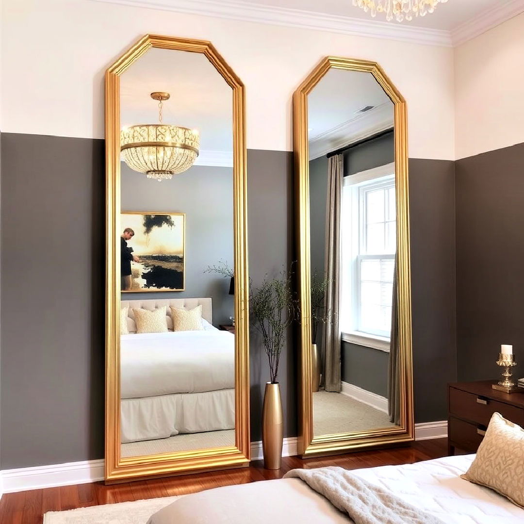 gold trimmed mirrors for bedroom - 25 Gold Bedroom Ideas