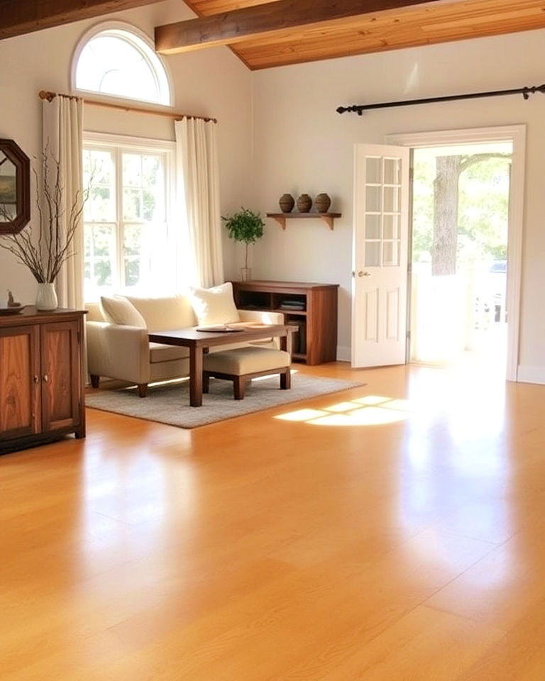 golden honey stained concrete floor - 25 Stained Concrete Floors