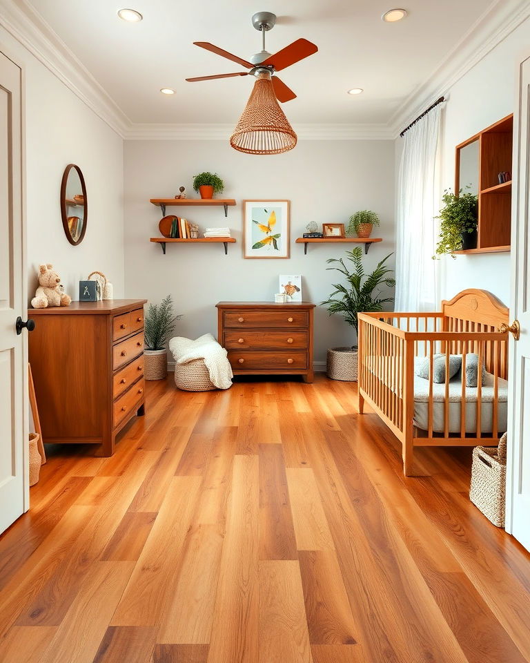 golden teak flooring for luxurious touch - 30 Wood Floor Colors