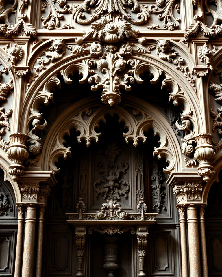 gothic castle with carvings and moldings - 25 Gothic Castle Ideas