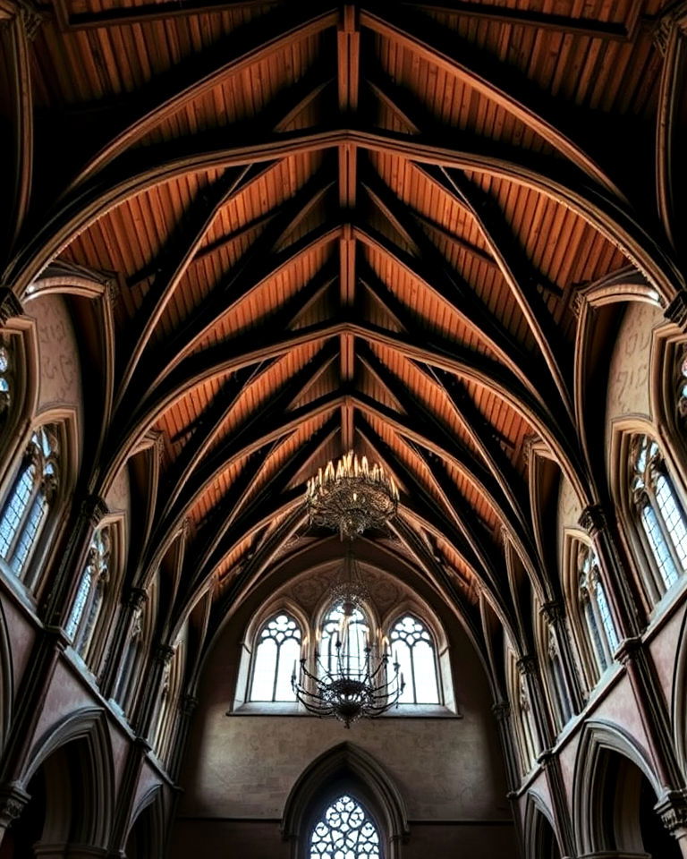 gothic castle with dramatic high ceiling - 25 Gothic Castle Ideas