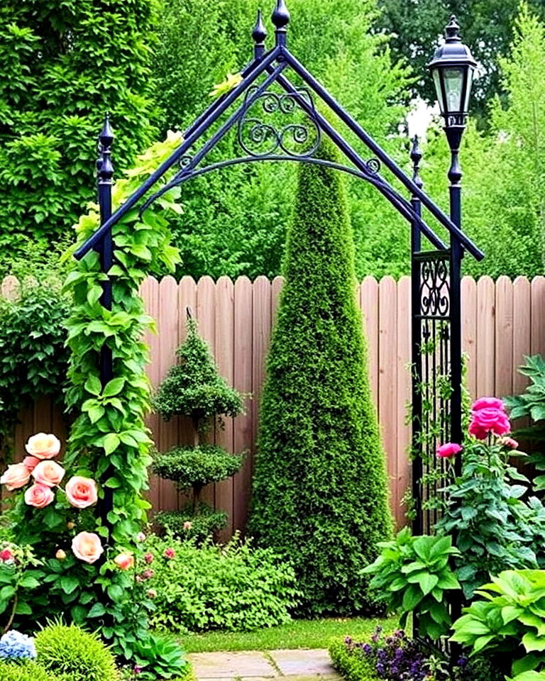 gothic inspired arbor for garden - 40 Garden Arbor Ideas