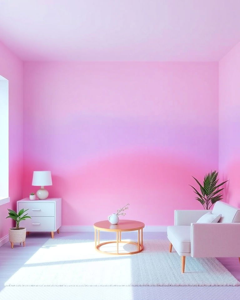 gradient painted walls with pastels - 20 Vaporwave Room Ideas
