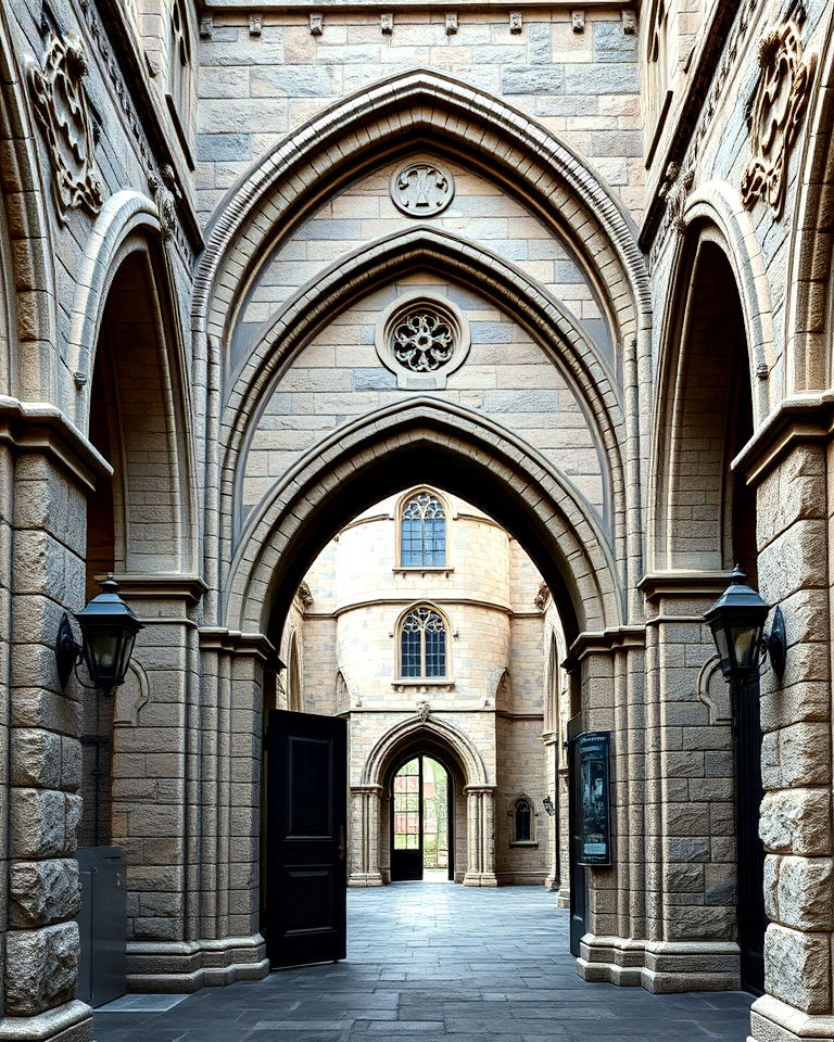 grand stone archways for gothic castle - 25 Gothic Castle Ideas
