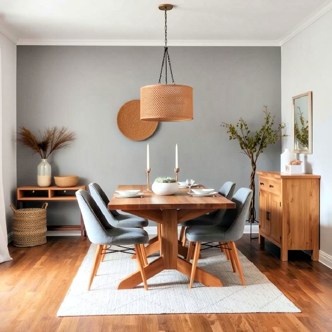 gray and wood blend ideas - 25 Gray Dining Room Ideas