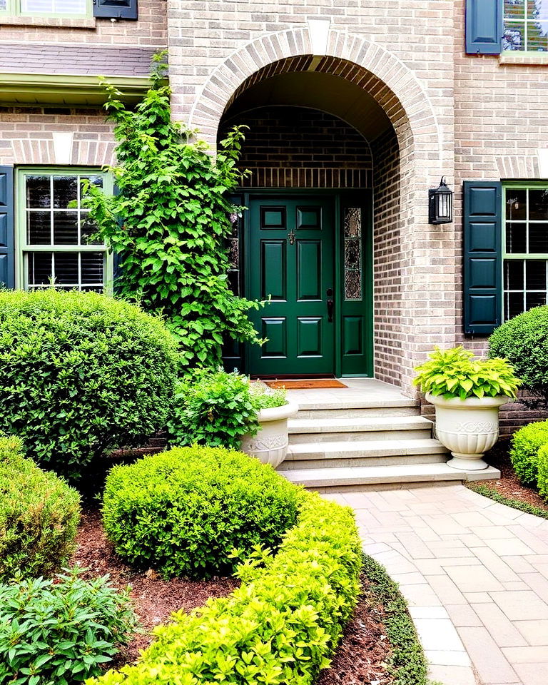 gray bricks with green landscaping - 30 Gray Brick Exterior Home Ideas