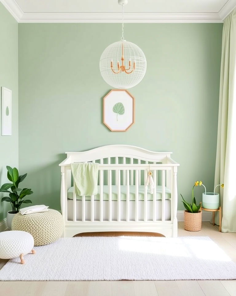 green and white color scheme for nursery - 25 Green Nursery Ideas