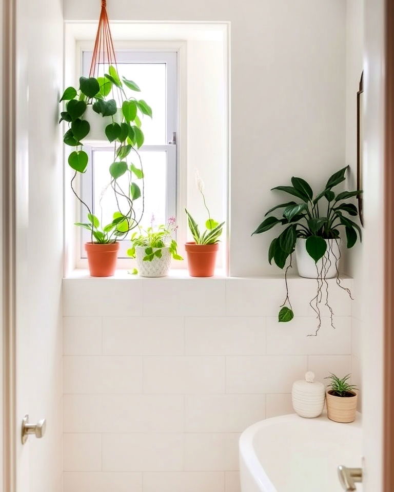 greenery for small ensuite - 25 Small Ensuite Design Ideas
