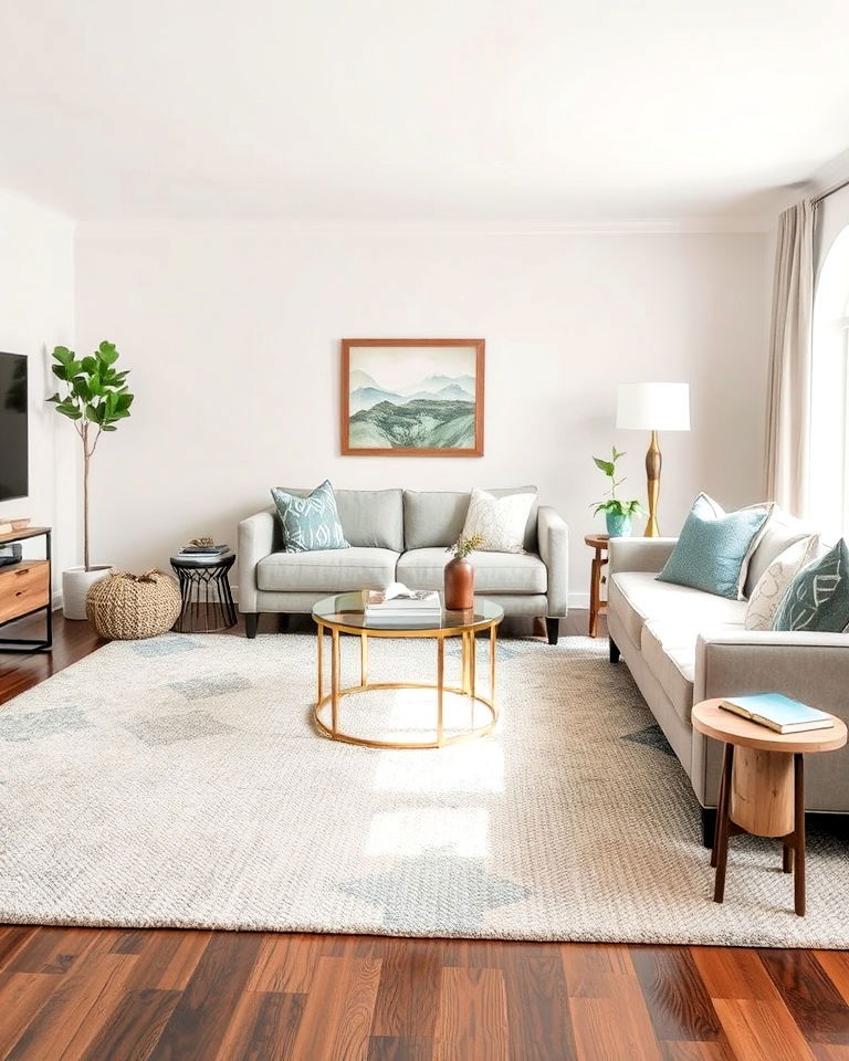greige rug for living room - 20 Greige Living Room Ideas