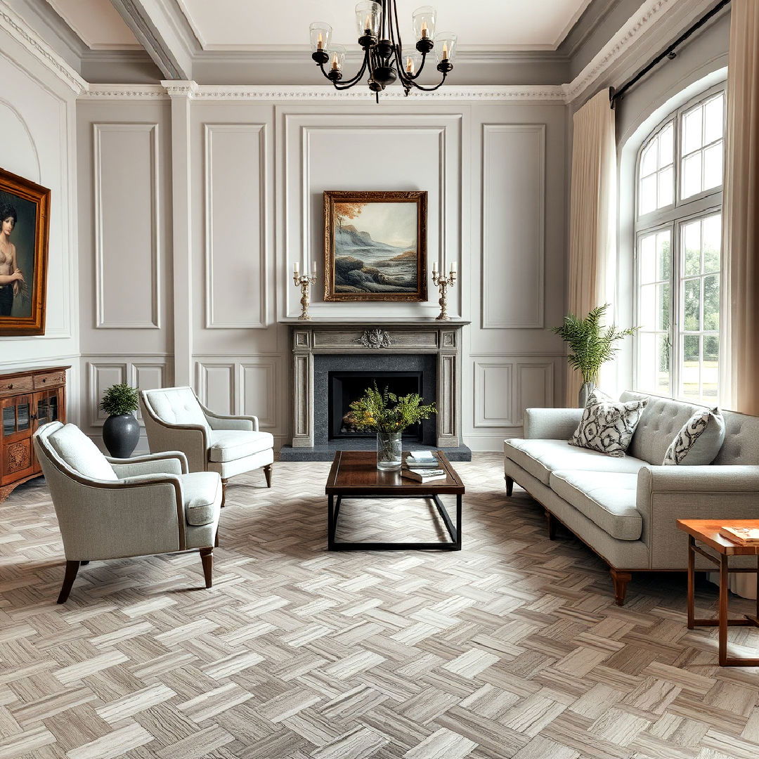 grey parquet flooring for living room - 25 Grey Flooring Living Room Ideas