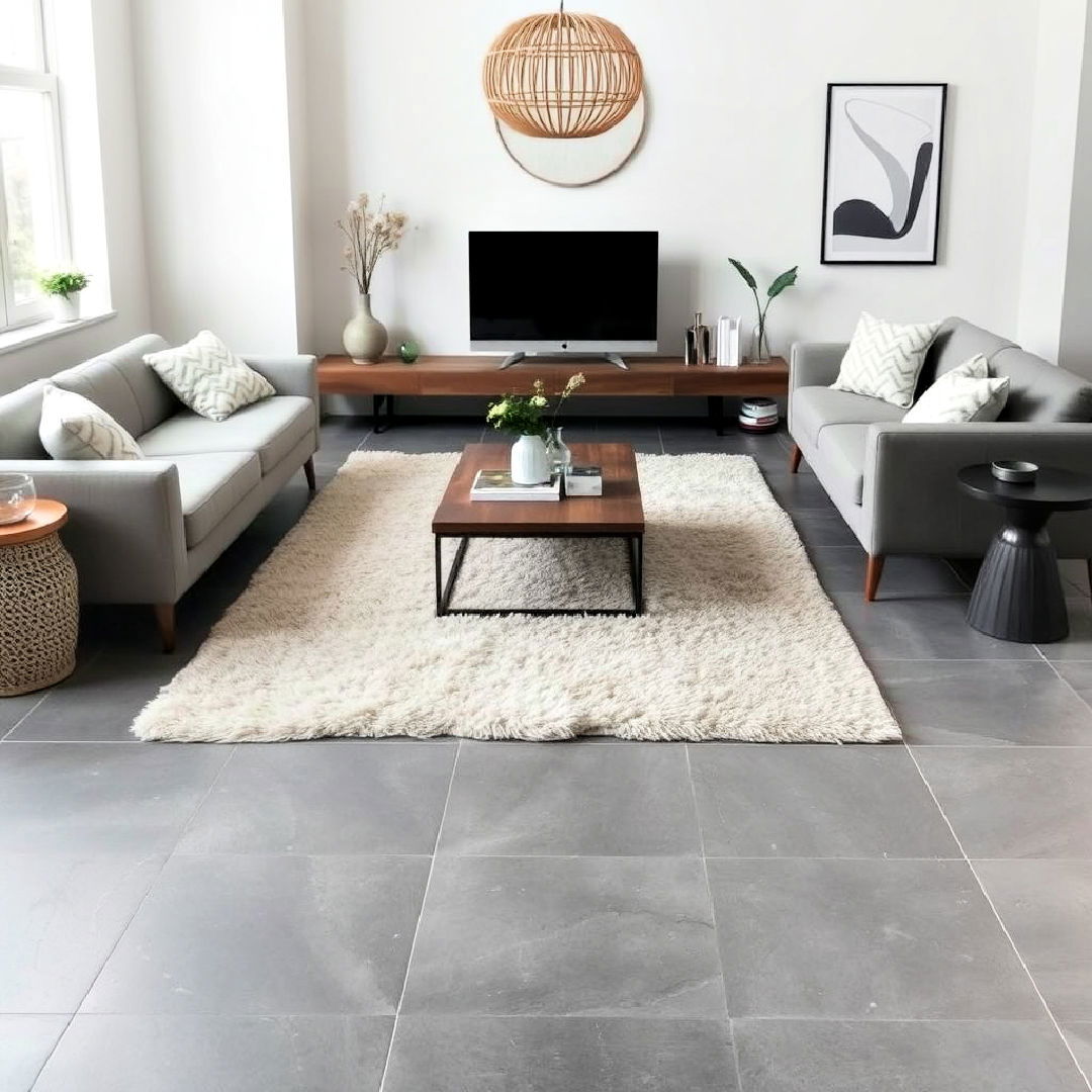 grey tile flooring for living room - 25 Grey Flooring Living Room Ideas