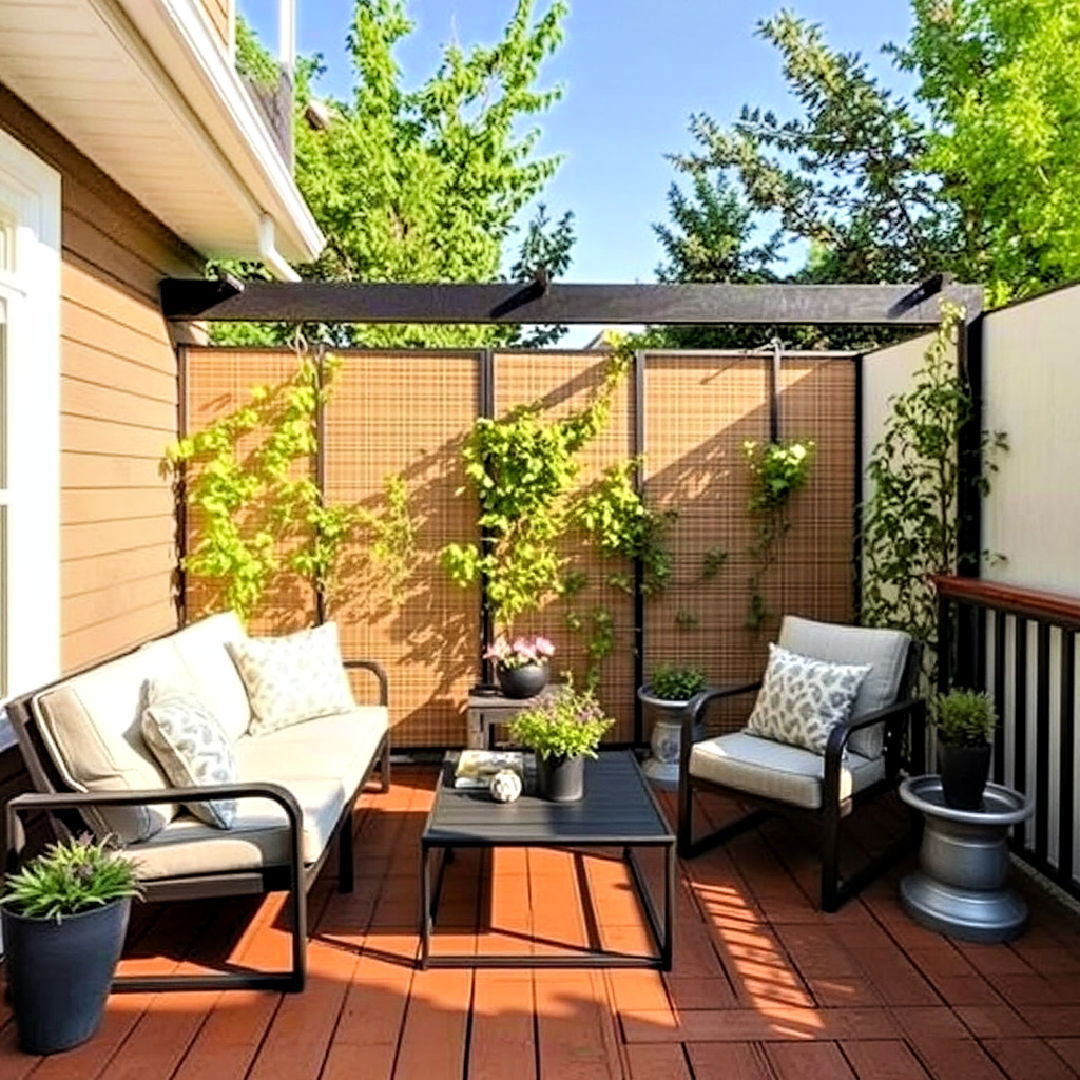 ground level deck with privacy screens - 25 Ground Level Deck Ideas