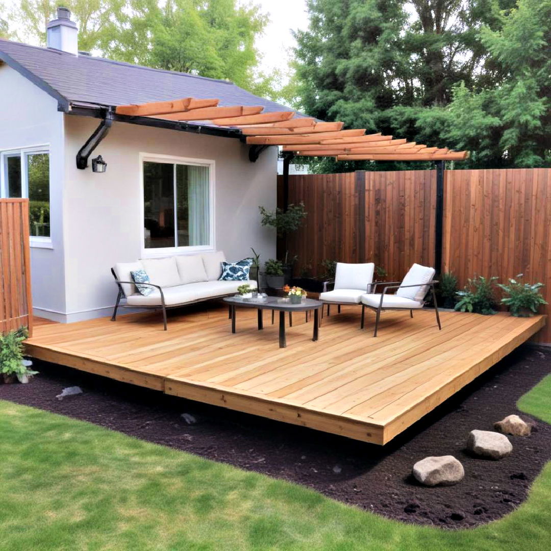 ground level floating deck - 25 Ground Level Deck Ideas
