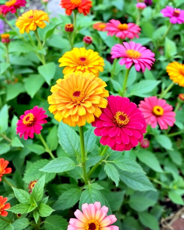 grow zinnias alongside vegetables - 25 Zinnia Garden Ideas