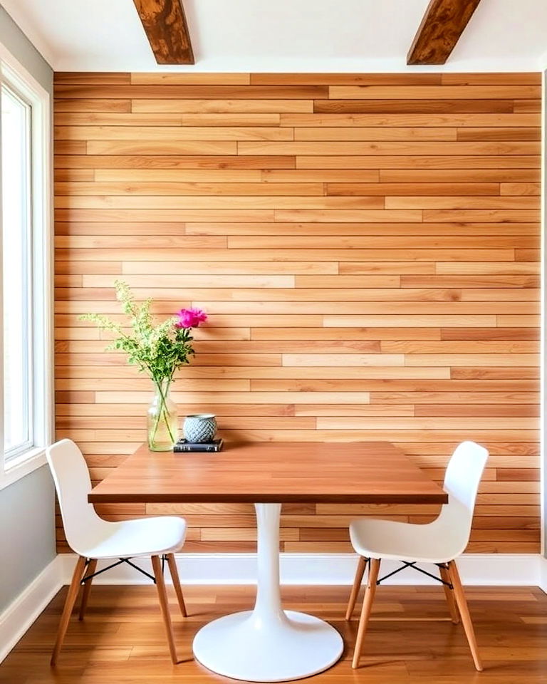 half height wood slat accent wall design - 40 Wood Slat Accent Wall Ideas