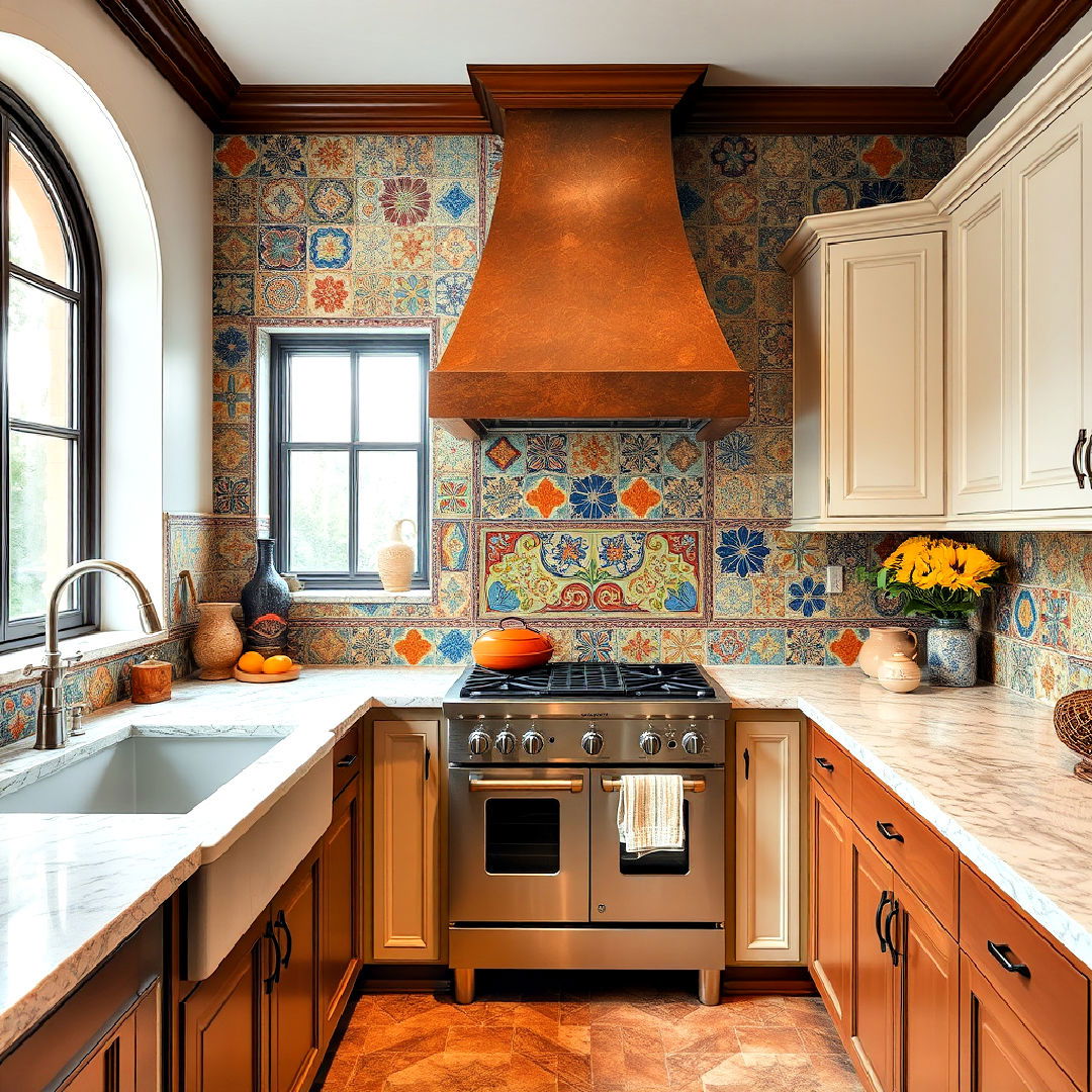 hand painted mediterranean tiles - 25 Tuscan Interior Design Ideas