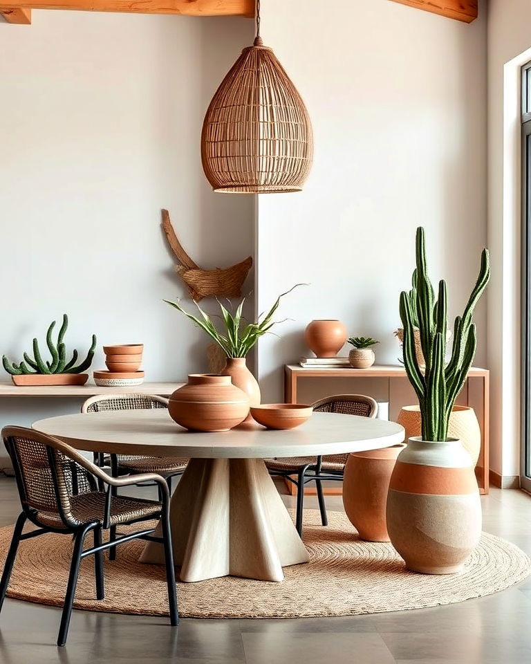 handmade clay and ceramic accents - 20 Bohemian Desert Decor Ideas
