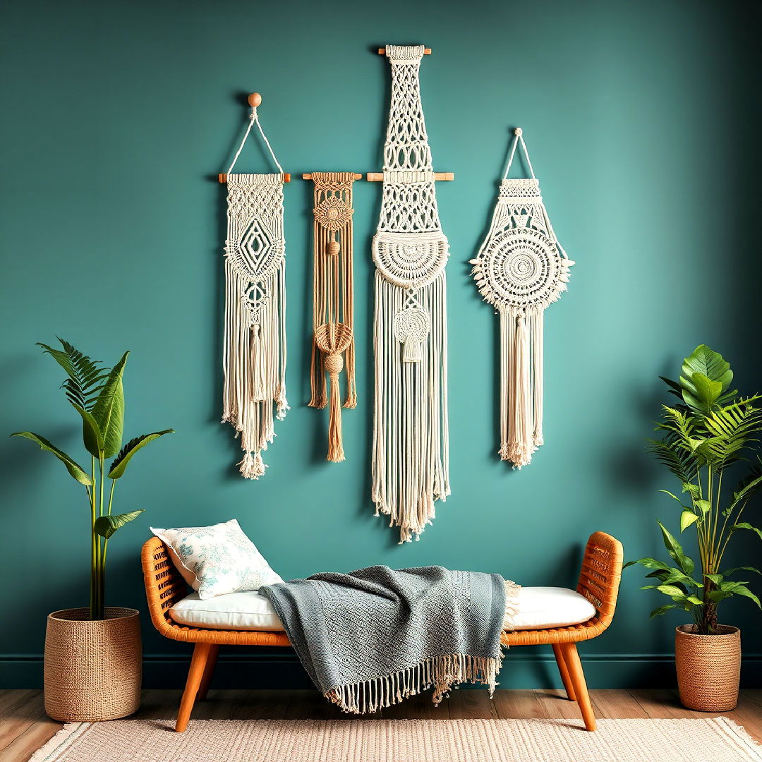 handmade macrame wall hangings - 25 Chill Aesthetic Room Ideas