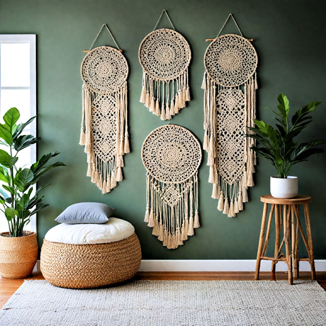 handmade woven wall hangings - 40 Boho Bedroom Ideas