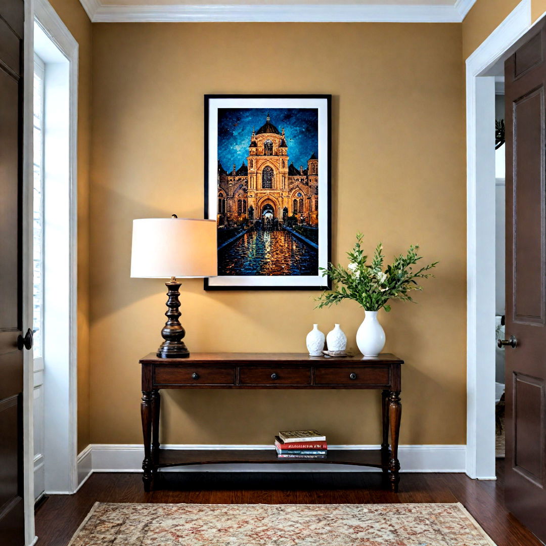 hang a captivating painting - 40 Small Entryway Ideas