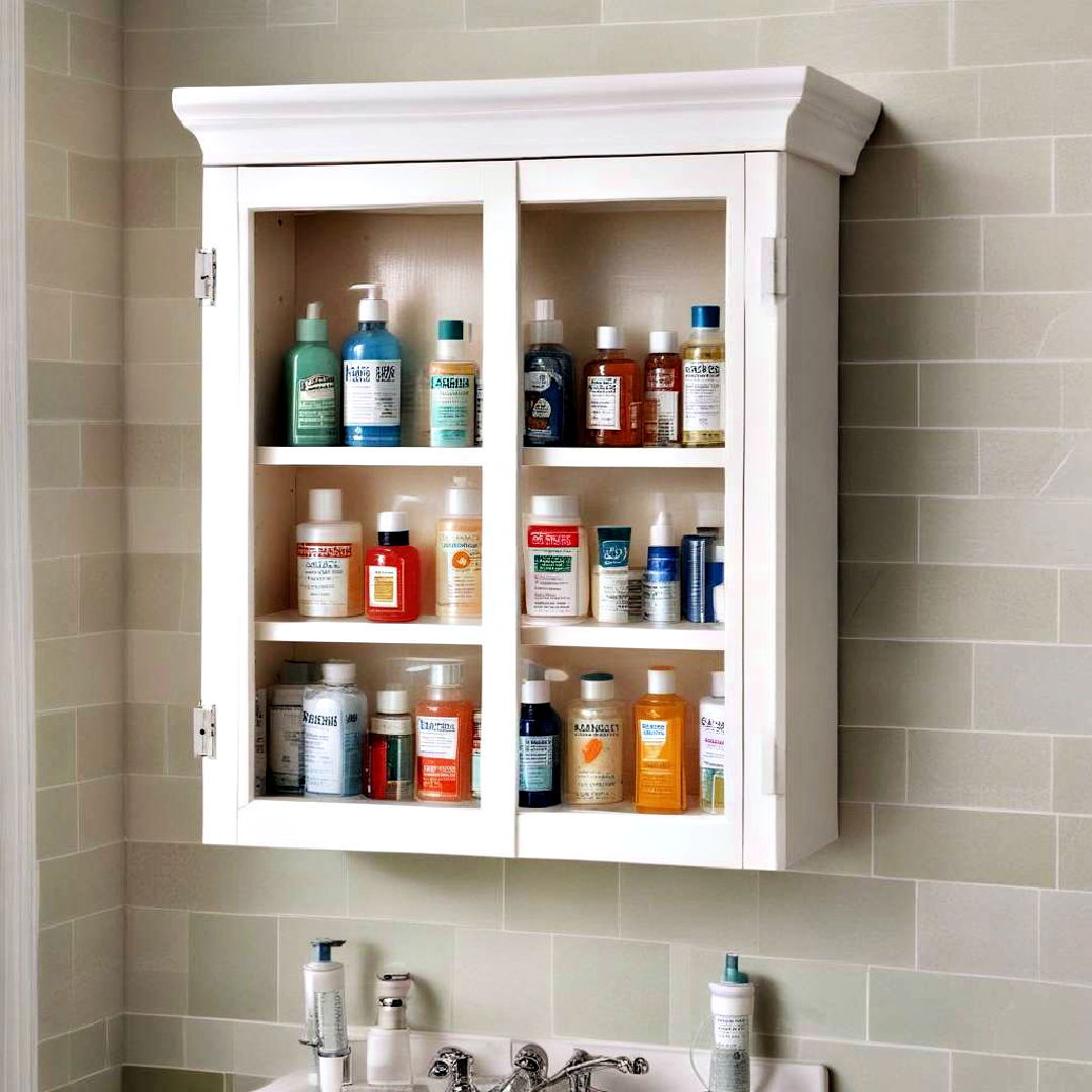 hang a medicine storage cabinet - 40 Bathroom Organization Ideas