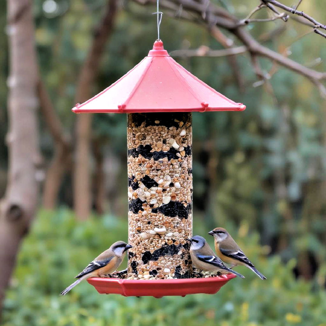 hang bird feeder - 40 Small Backyard Landscaping Ideas
