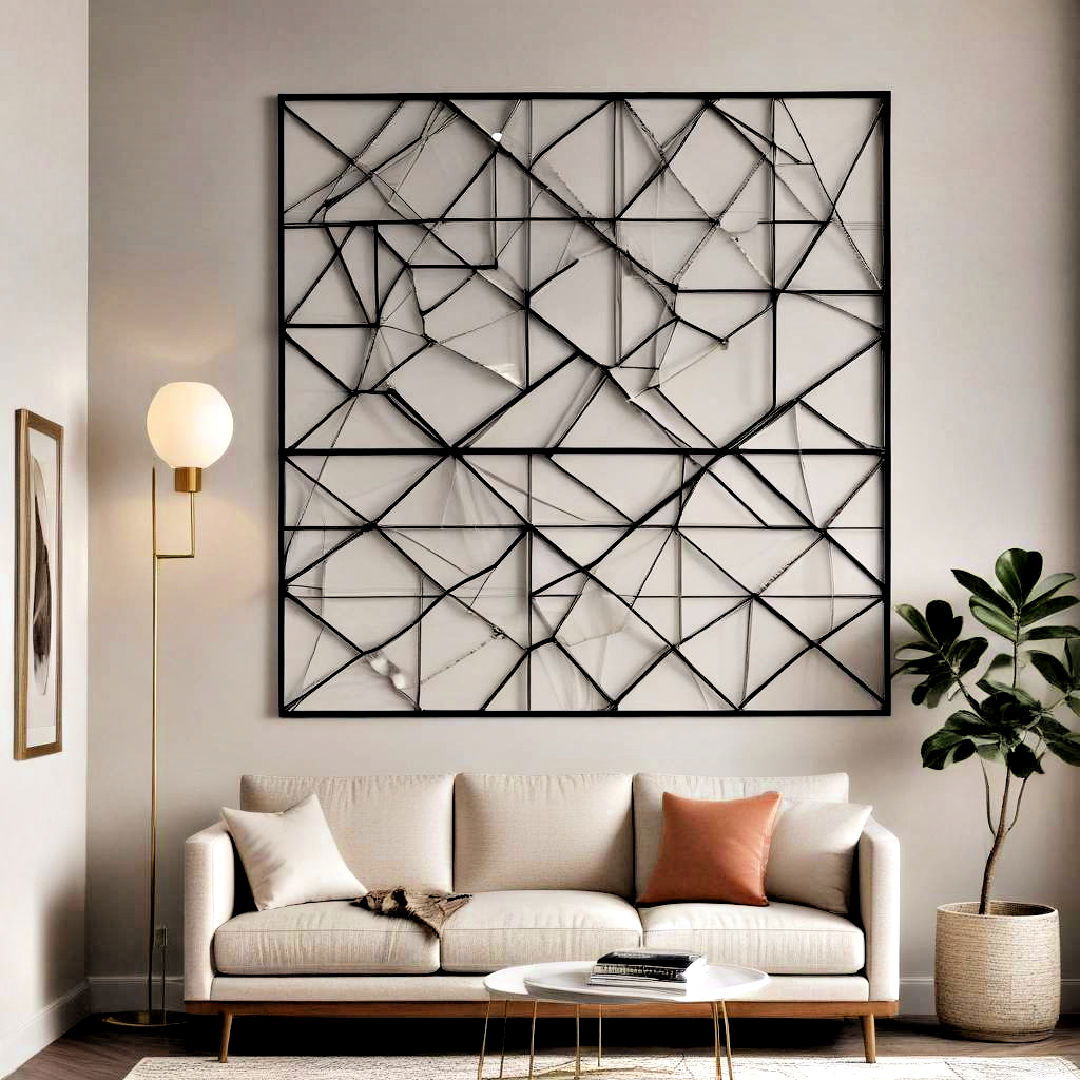 hang geometric wall art - 40 Wall Decor Ideas