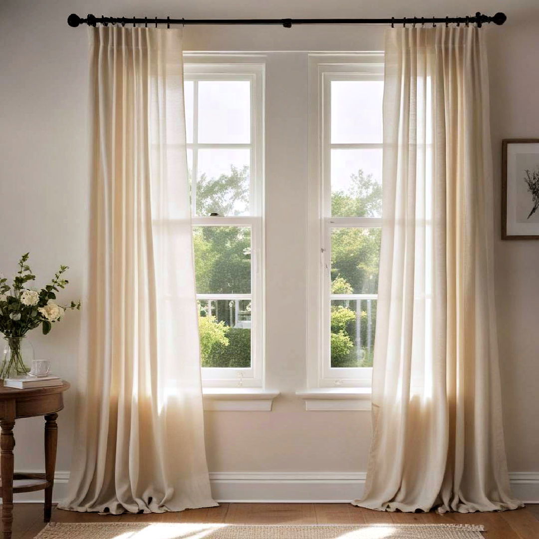 hang light curtains - 30 Cottage Decorating Ideas