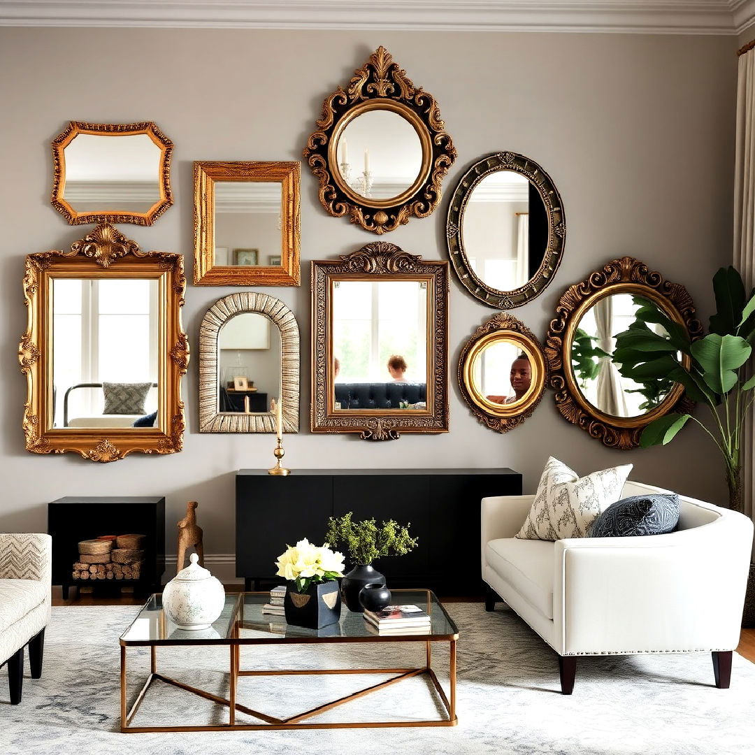 hang mirrors with ornate frames - 30 Maximalist Decor Ideas