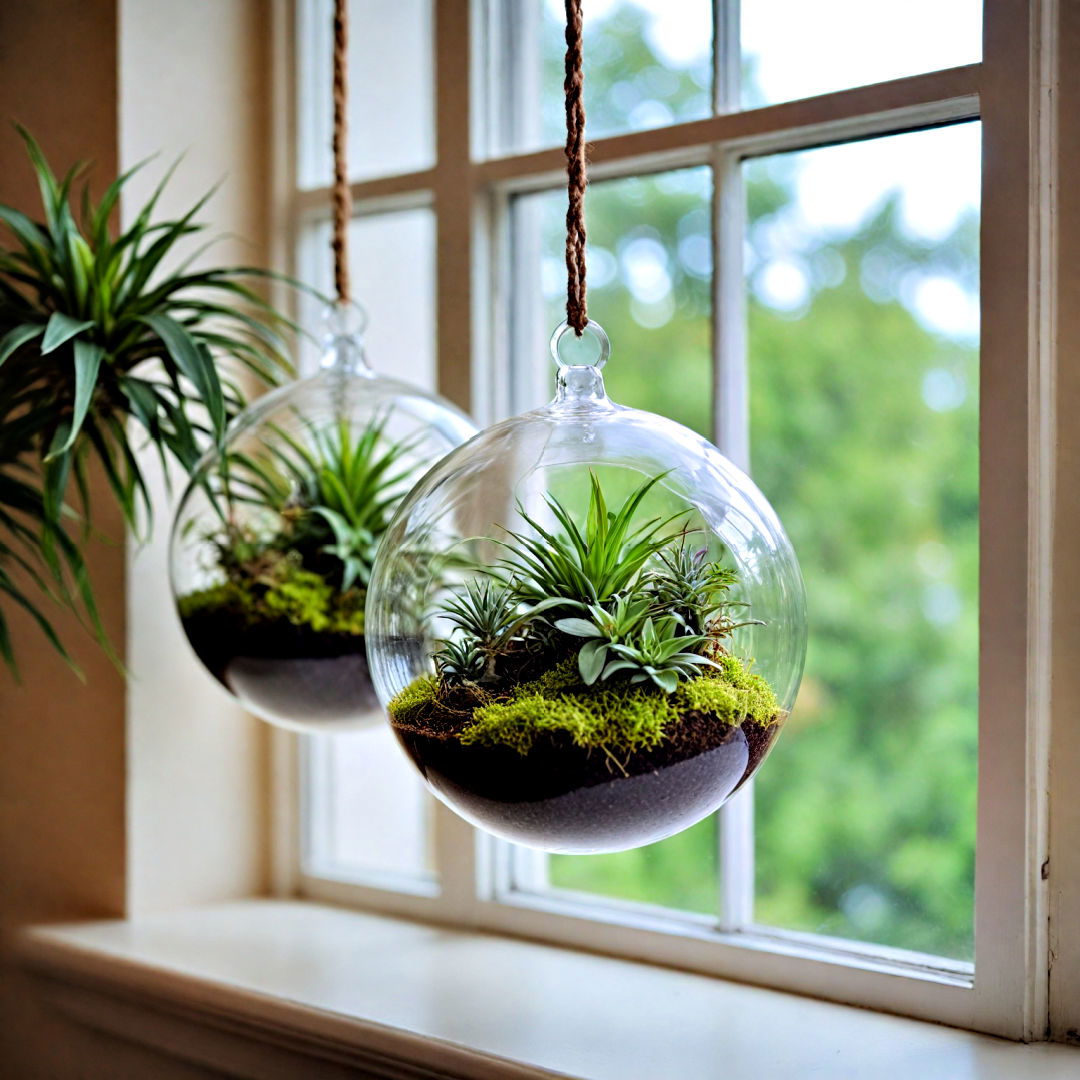 hanging air plants globe - 40 Terrarium Ideas