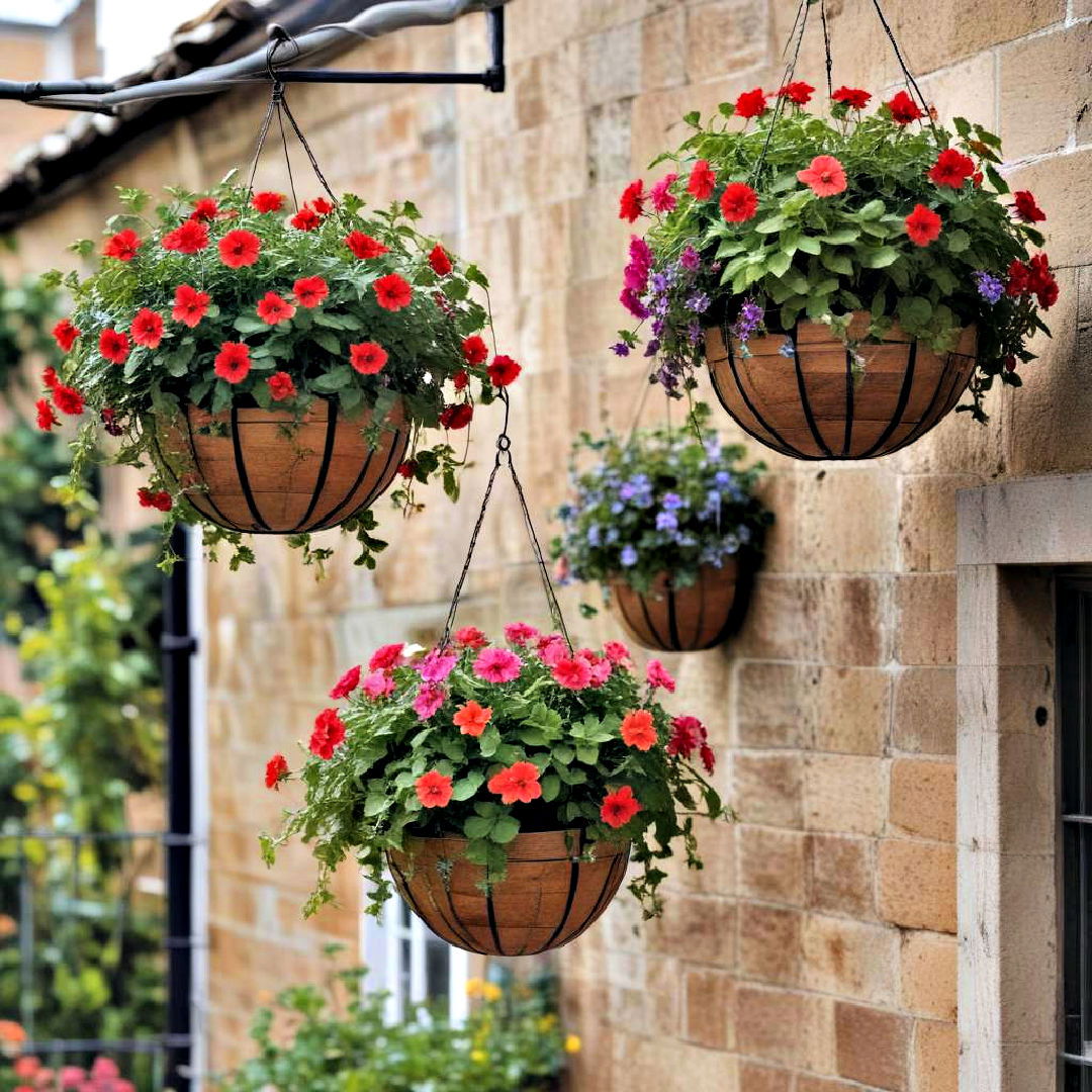hanging baskets for small space - 40 Container Garden Ideas