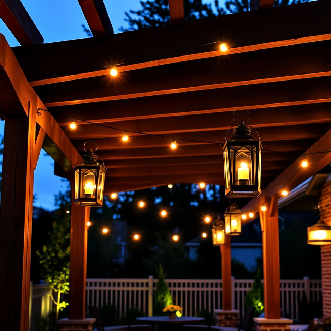 hanging lanterns for pergola with patio - 40 Patio With a Pergola Ideas
