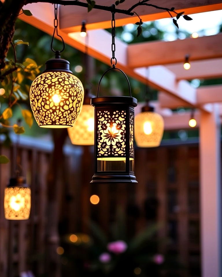 hanging lanterns for secret garden - 35 Secret Garden Ideas