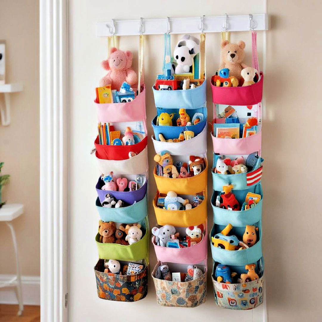 hanging organizers to keep toys accessible - 40 Toy Storage Ideas