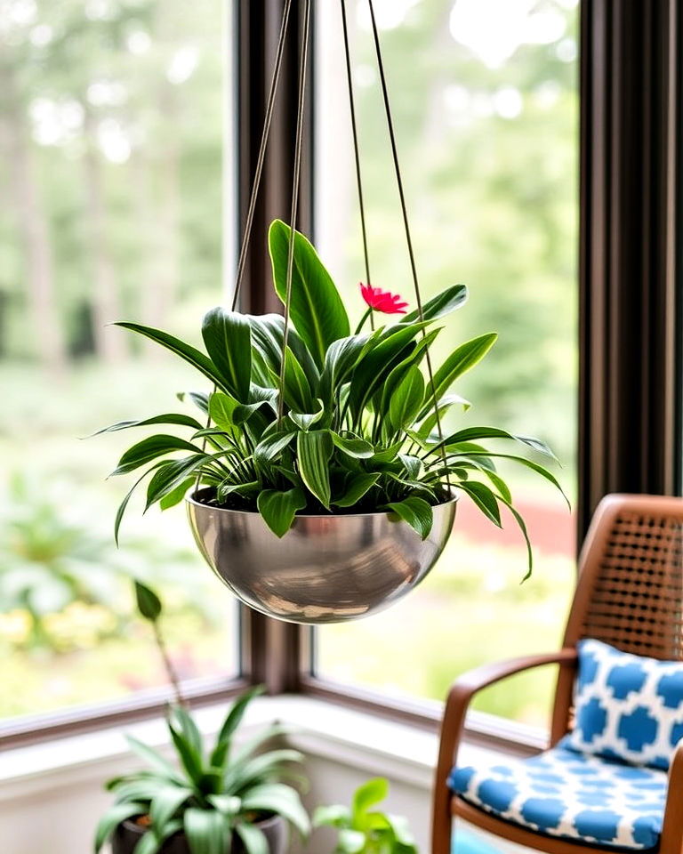 hanging planter ideas - 20 Mid-century Modern Sunroom Ideas
