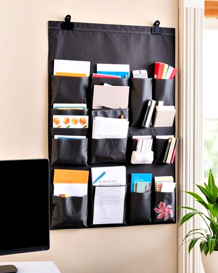hanging pocket organizers for office storage - 20 Office Storage Ideas