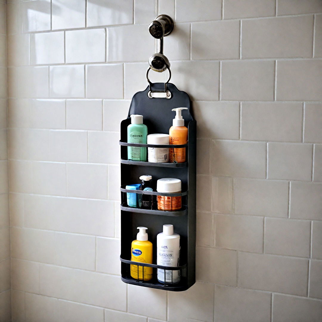 hanging shower organizer idea - 40 Bathroom Organization Ideas