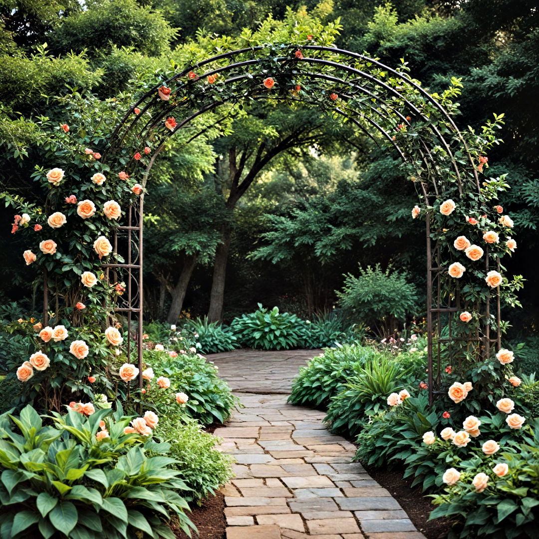 hardscaping with garden arch - 40 Hardscaping Ideas