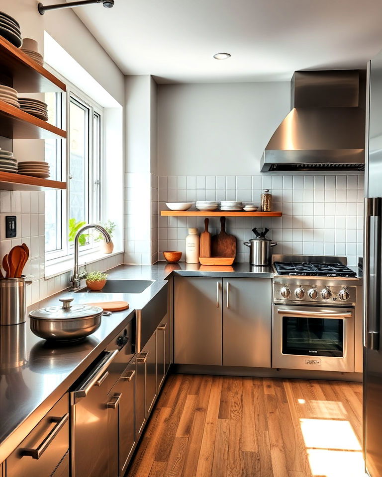 heat resistant stainless steel countertops - 40 Kitchen Countertop Ideas