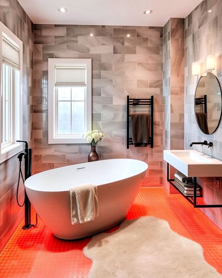 heated floor to add layer of comfort - 40 Primary Bathroom Ideas