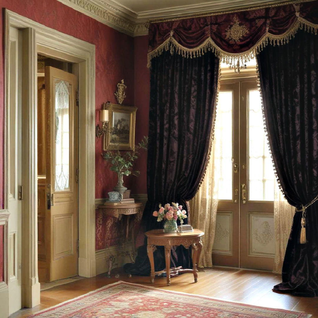 heavy drapes to add formal touch - 20 Victorian Hallway Ideas
